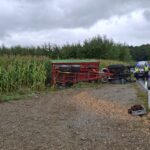 Verkehrsunfall Überschlag mit Traktor